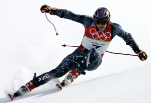 Bode Miller Hits The Super G Gate - Winter Olympics: 2006 Turin, Italy